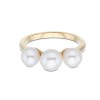 Yellow Gold Plated Triple Pearl Ring