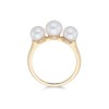 Yellow Gold Plated Triple Pearl Ring
