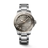Longines HydroConquest Mens Watch L37803786 Grey Arabic Dial RG PVD Steel Bracelet