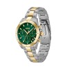 BOSS Alley Lux Two Tone Crystal Green Dial Quartz Watch 1502827