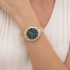 BOSS Alley Lux Two Tone Crystal Green Dial Quartz Watch 1502827