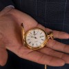 Jean Pierre Gold Plated Quartz Calendar Full Hunter Pocket Watch with Chain G557PQ