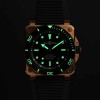 Bell & Ross Limited Edition BR-03 Diver Black Bronze 42mm Watch BR03A-D-BL-BR/SRB