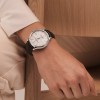 Baume et Mercier Clifton Mens Watch M0A10518 White Dial Leather Strap