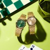 Casio Vintage MTP Green Dial Gold Bracelet Watch MTP-B146G-3AVEF