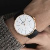 Junghans Meister Fein Automatic Mens Watch 27/7150.00 White Dial Leather Strap