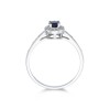 9ct White Gold Oval Cut Sapphire 0.13ct Diamond Halo Ring