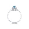 9ct White Gold Oval Cut Topaz 0.53ct Diamond Halo Ring