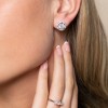 Silver Brilliant Cut Cubic Zirconia Halo Stud Earrings