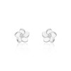 Silver Cubic Zirconia Flower Stud Earrings
