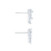 Silver Cubic Zirconia Marquise Climber Earrings