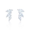 Silver Cubic Zirconia Marquise Climber Earrings