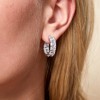Silver Emerald Cut Cubic Zirconia Earrings