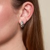 Silver Rub Over Cubic Zirconia Earrings