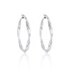 Silver Twist Hoop Earrings