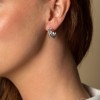 Sterling Silver Leaf Hoop Earrings