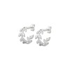 Sterling Silver Leaf Hoop Earrings
