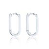 Silver Rectangular Hoop Earrings