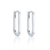 Silver Rectangular Hoop Earrings