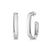 Silver Open Rectangle Hoop Earrings