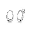 Silver Abstract Open Earrings