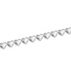 Silver Polished Solid Heart Bracelet