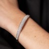 Silver Cubic Zirconia Cluster Bangle
