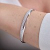 Silver Cubic Zirconia Twist Bangle