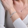 Silver Cubic Zirconia Twist Bangle