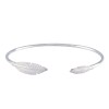 Silver Double Feather Torque Bangle