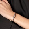 Silver Double Feather Torque Bangle