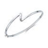 Sterling Silver 0.01ct Diamond Wave Bangle