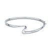 Sterling Silver 0.01ct Diamond Wave Bangle