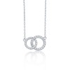 Silver Cubic Zirconia Double Circle Necklace