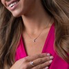 Silver Pear Cut Pink Cubic Zirconia Sweetheart Necklace