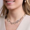 Silver Textured Chain Link Necklet