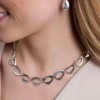 Silver Textured Chain Link Necklet