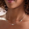 Silver Stationed Heart Necklet
