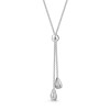 Silver Double Pebble Drop Necklet