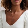 Silver Double Pebble Drop Necklet
