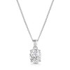 Silver Oval Cut Cubic Zirconia Solitaire Pendant