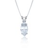 Silver Marquise Cut Cubic Zirconia Solitaire Pendant
