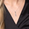 Silver Marquise Cut Cubic Zirconia Drop Pendant