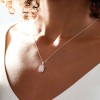 Silver Emerald Cut Cubic Zirconia Halo Pendant