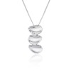 Silver Concave Pebble Drop Pendant