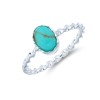 Sterling Silver Oval Turquoise Twist Ring