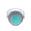 Sterling Silver Turquoise Fancy Milgrain Ring