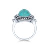 Sterling Silver Turquoise Fancy Milgrain Ring