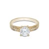 Yellow Gold Plated Cubic Zirconia Solitaire Ring