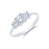 Silver Brilliant Cut Cubic Zirconia Three Stone Ring